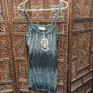 Shimmering Black and Silver Camisole